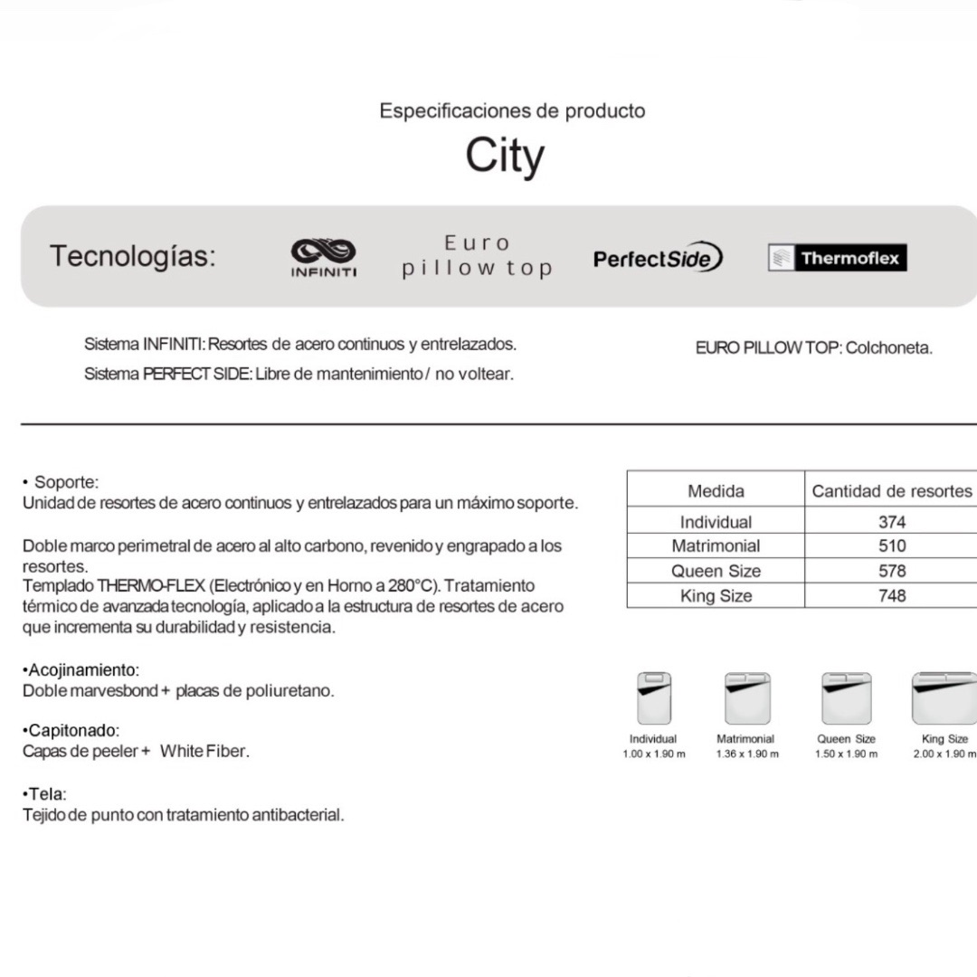 Colchón America City Matrimonial