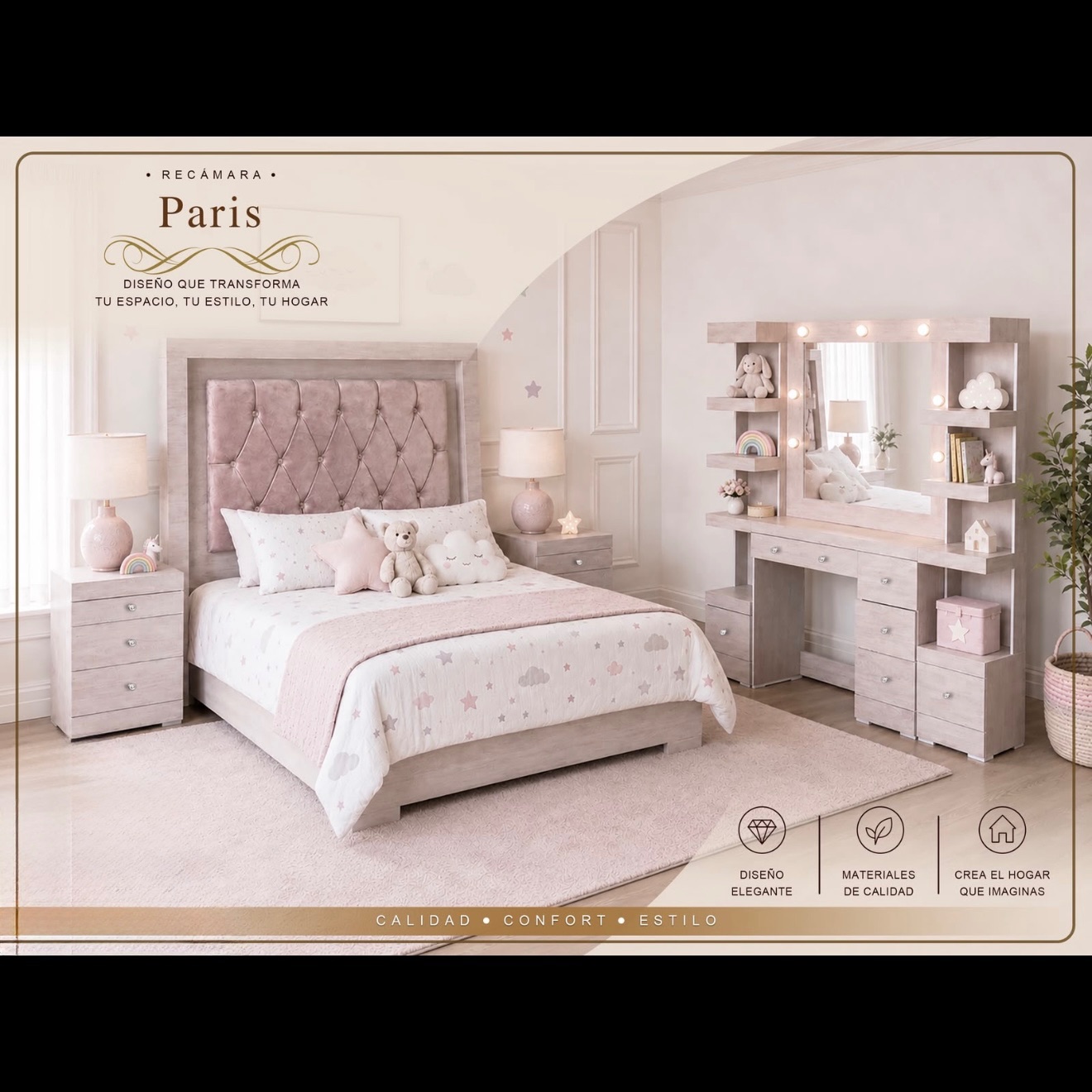 Recámara Paris Matrimonial Marron